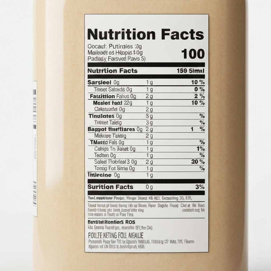 Nährwerttabelle auf Verpackung mit klarer Schrift